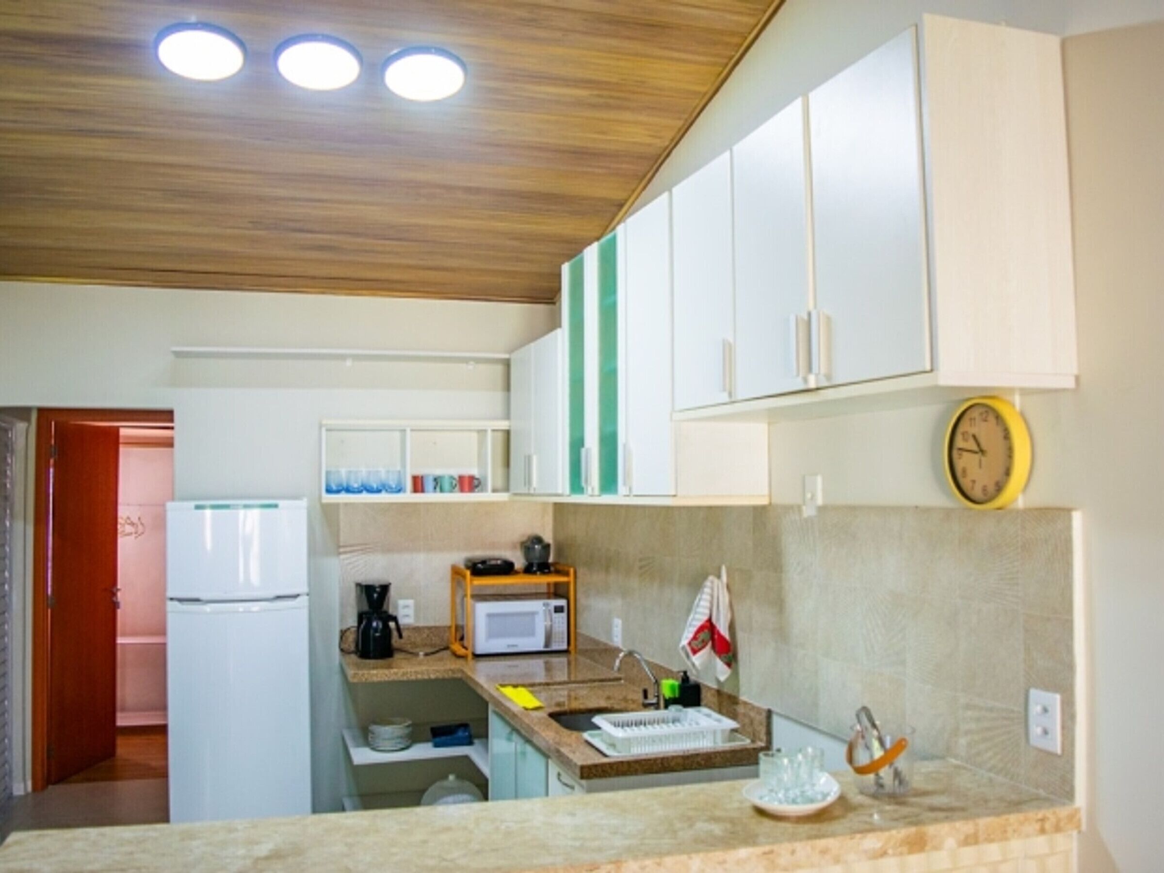 Fridge, microwave, coffee/tea maker