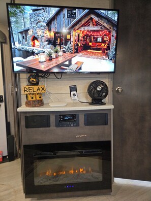 Interior - Cozy RV at Rocky Creek Ranch Hot Tub Pet Private (Fredericksburg)