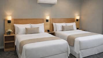 Comfort Double Room, 2 Double Beds | Laptop workspace, free WiFi, bed sheets