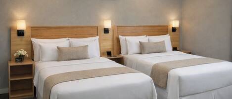 Comfort Double Room, 2 Double Beds | Laptop workspace, free WiFi, bed sheets