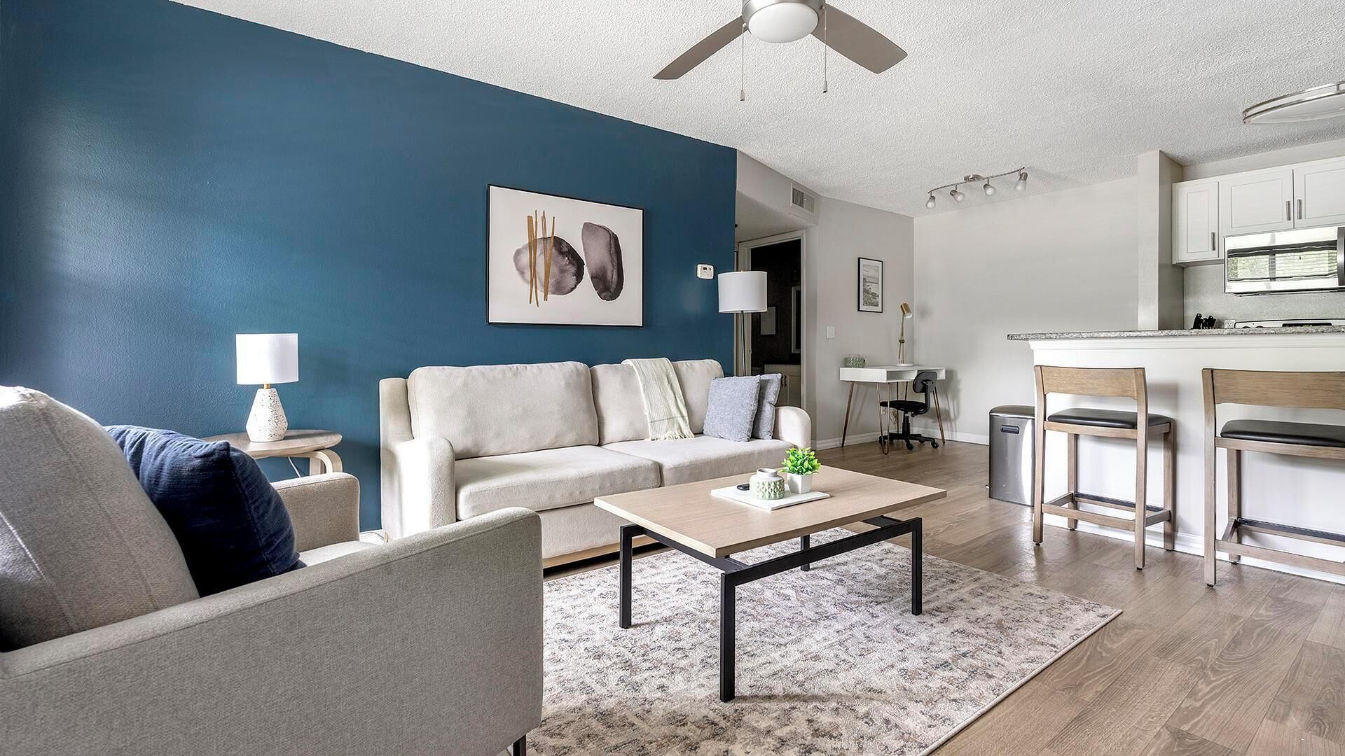 Apartment (1 Bedroom) | Living area | 50-inch TV with digital channels