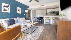 Apartment (2 Bedrooms) | Living area | 50-inch TV with digital channels - Landing Apartments Fort Myers Near Pine Manor (Fort Myers)