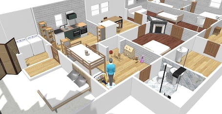 Floor plan. 5-bedroom Forest Home under serene 300 year old live Oaks