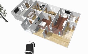 Floor plan - 5-bedroom forest Home under serene 300 year old live Oaks (Kiln)
