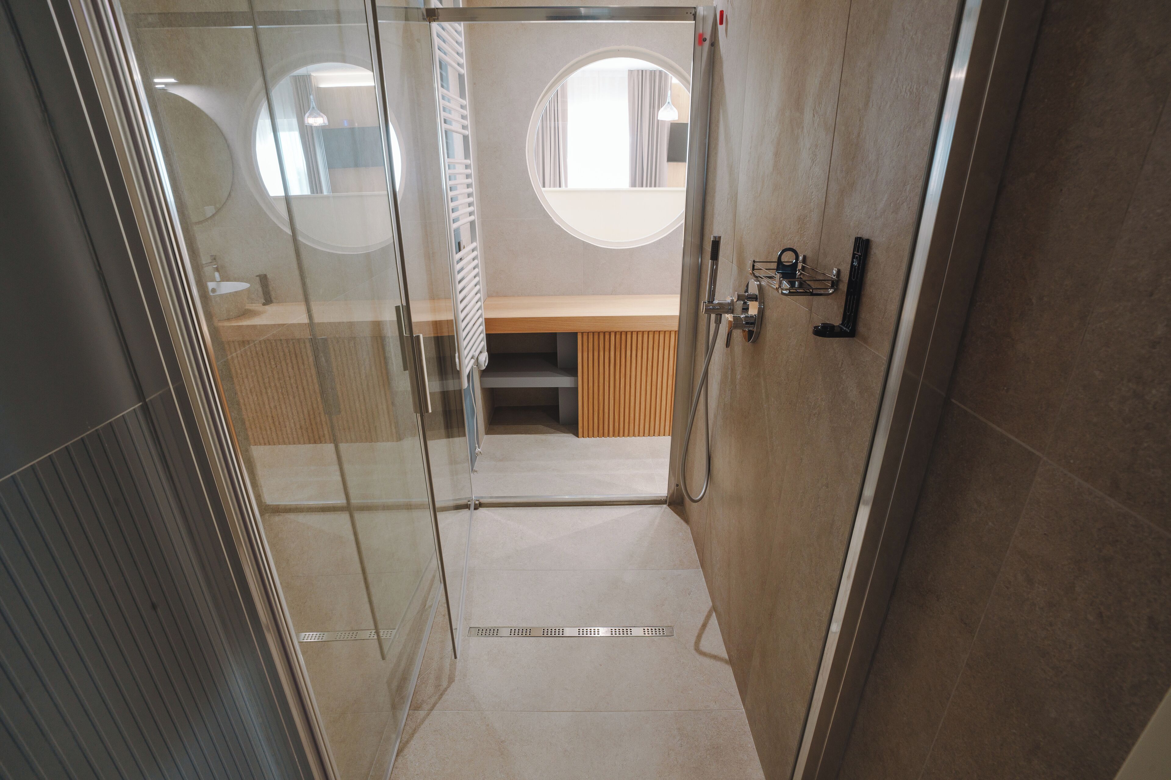 Business Double Room Single Use, Balcony, Beach View | Bathroom | Shower, hair dryer, towels, soap