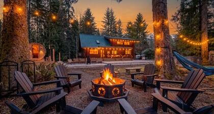 Mountain + Riverfront cabin w/ hot tub + sauna 2B1Ba