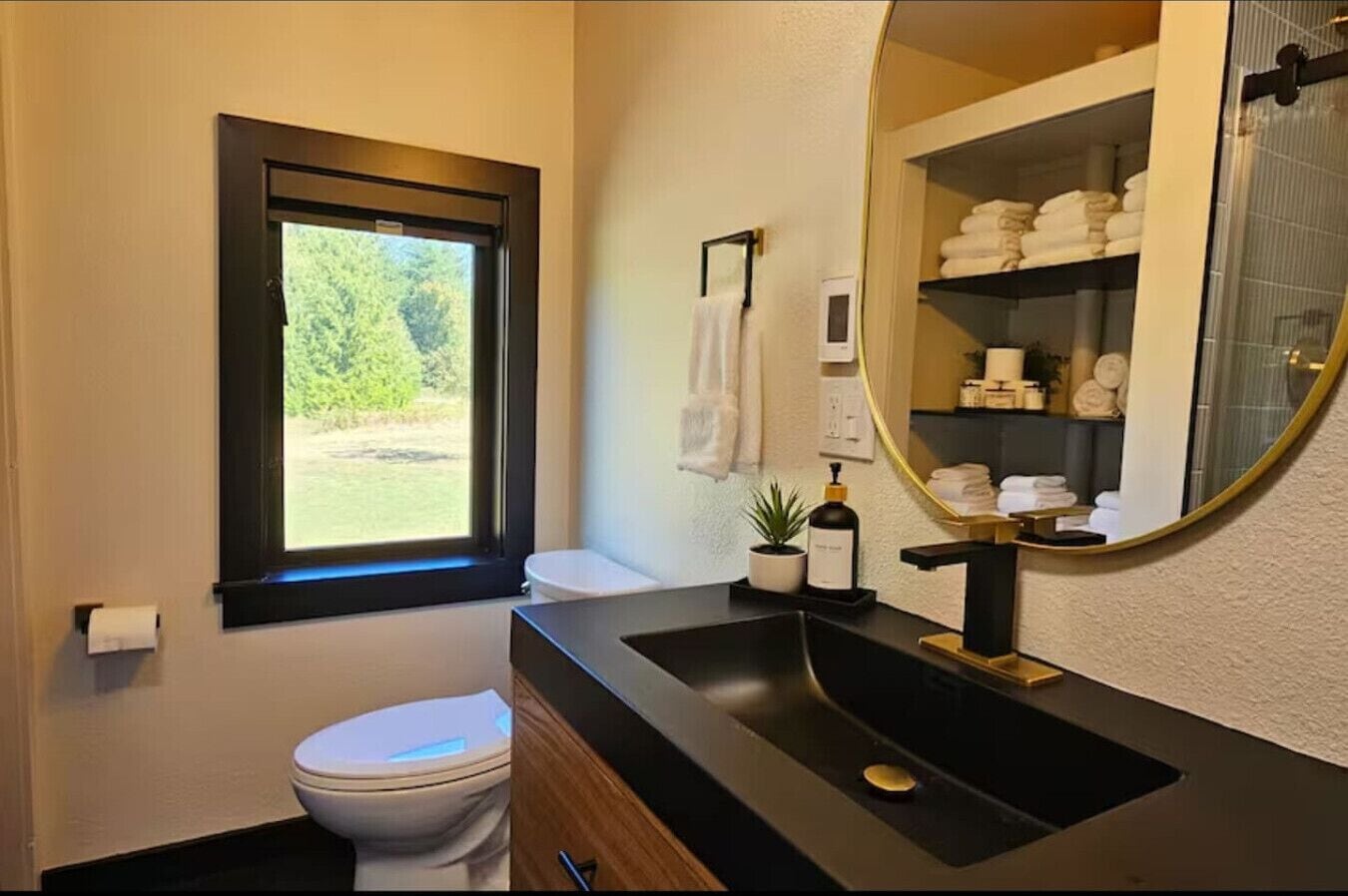 Secador de cabelo, toalhas de banho