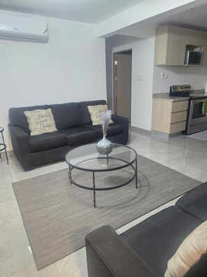 Living area - Enjoyable 2-bedroom apartment with AC in vibrant Kingston (Kingston)