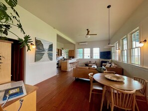 TV, fireplace - Edison Schoolhouse Loft & Cottage (Bow)