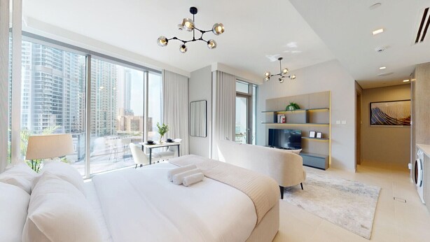 Room - Chic Upgraded Studio l City Views l Dubai Marina (Dubai Marina)