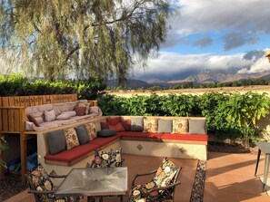 Terrace/patio - Super Private 2-bed 2-bath House, Private Pool, View in Palm Desert, No Pets. (Palm Desert)