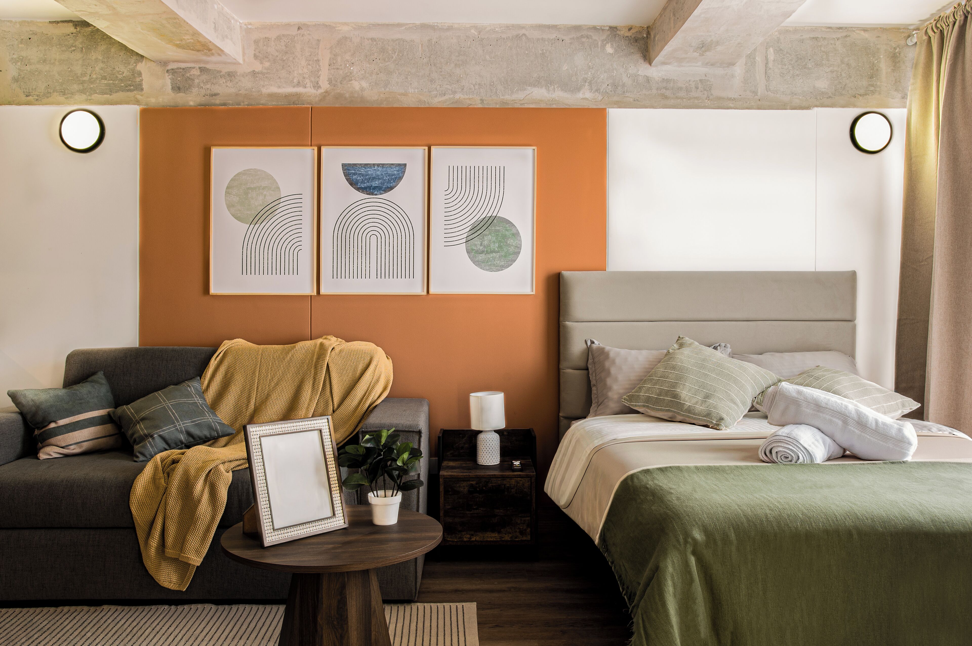 時尚樓中樓客房, 1 張標準雙人床, 廚房, 城市景 | 高級寢具、遮光窗簾/窗簾、熨斗/熨衫板、免費 Wi-Fi