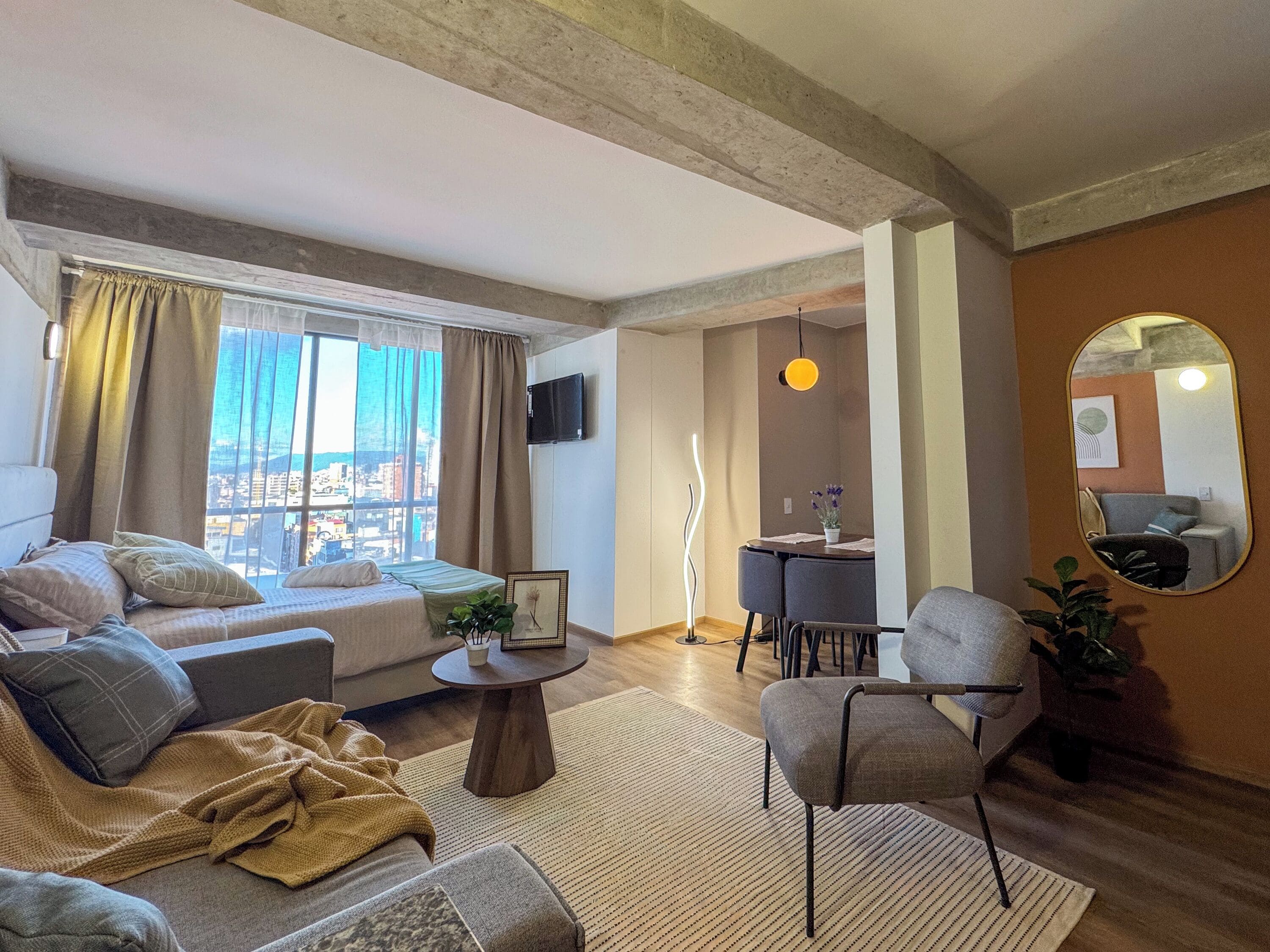 Deluxe Apartment, 1 Katil Kelamin (Double), Kitchen, City View | Ruang tamu