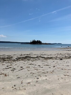 On the beach, beach towels - OCEANFRONT New Custom Built 3Bdrm Handicap Accessible Home VIEWS & BEACH ACCESS (Jonesport)