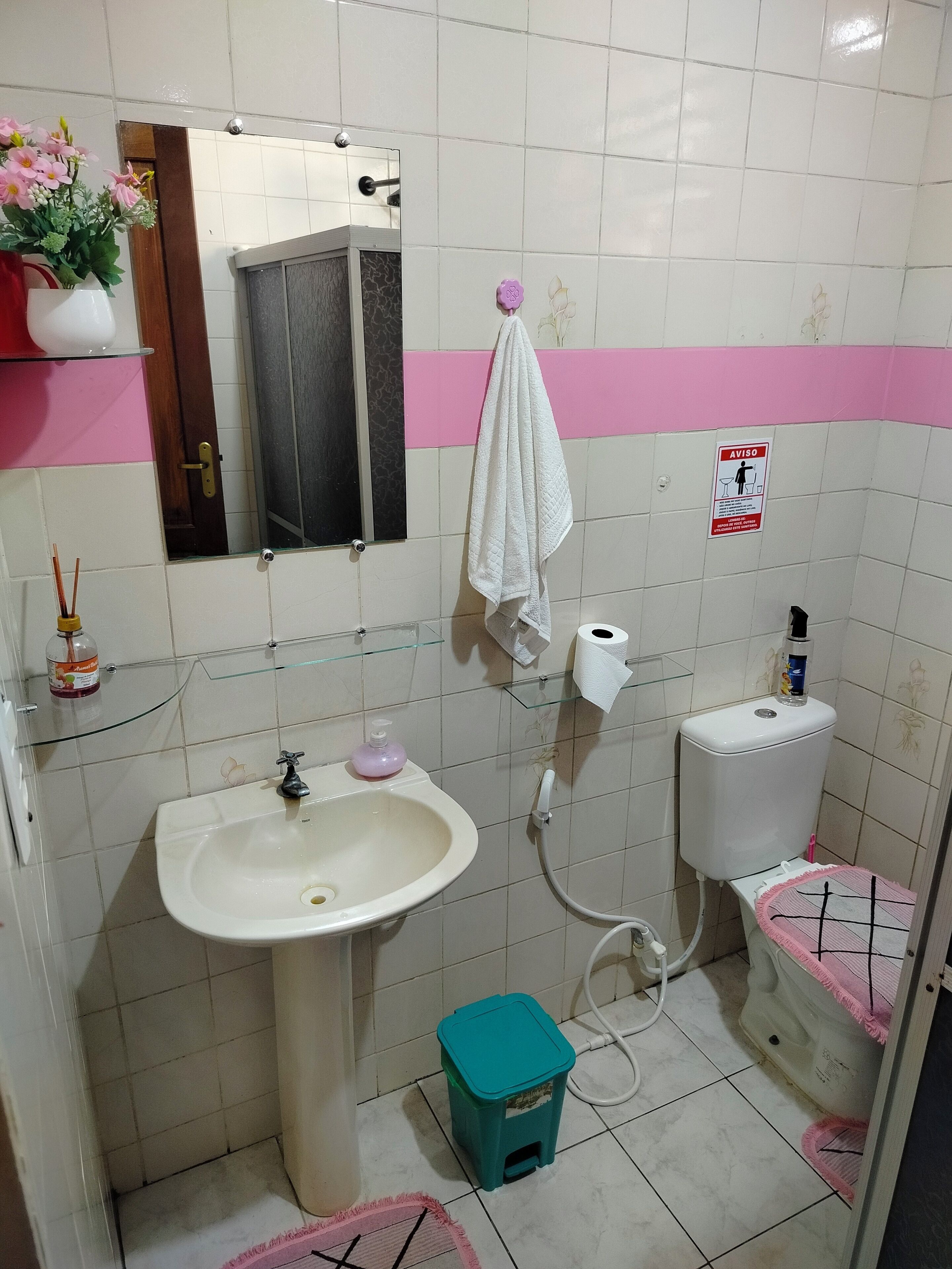 Serviettes fournies, savon, papier toilette