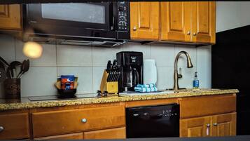 Microwave, stovetop, dishwasher