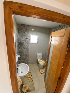 Serviettes fournies, savon, papier toilette