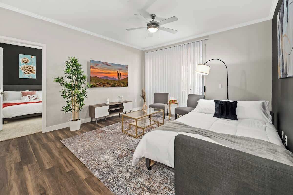 2 bedrooms, iron/ironing board, travel crib, WiFi