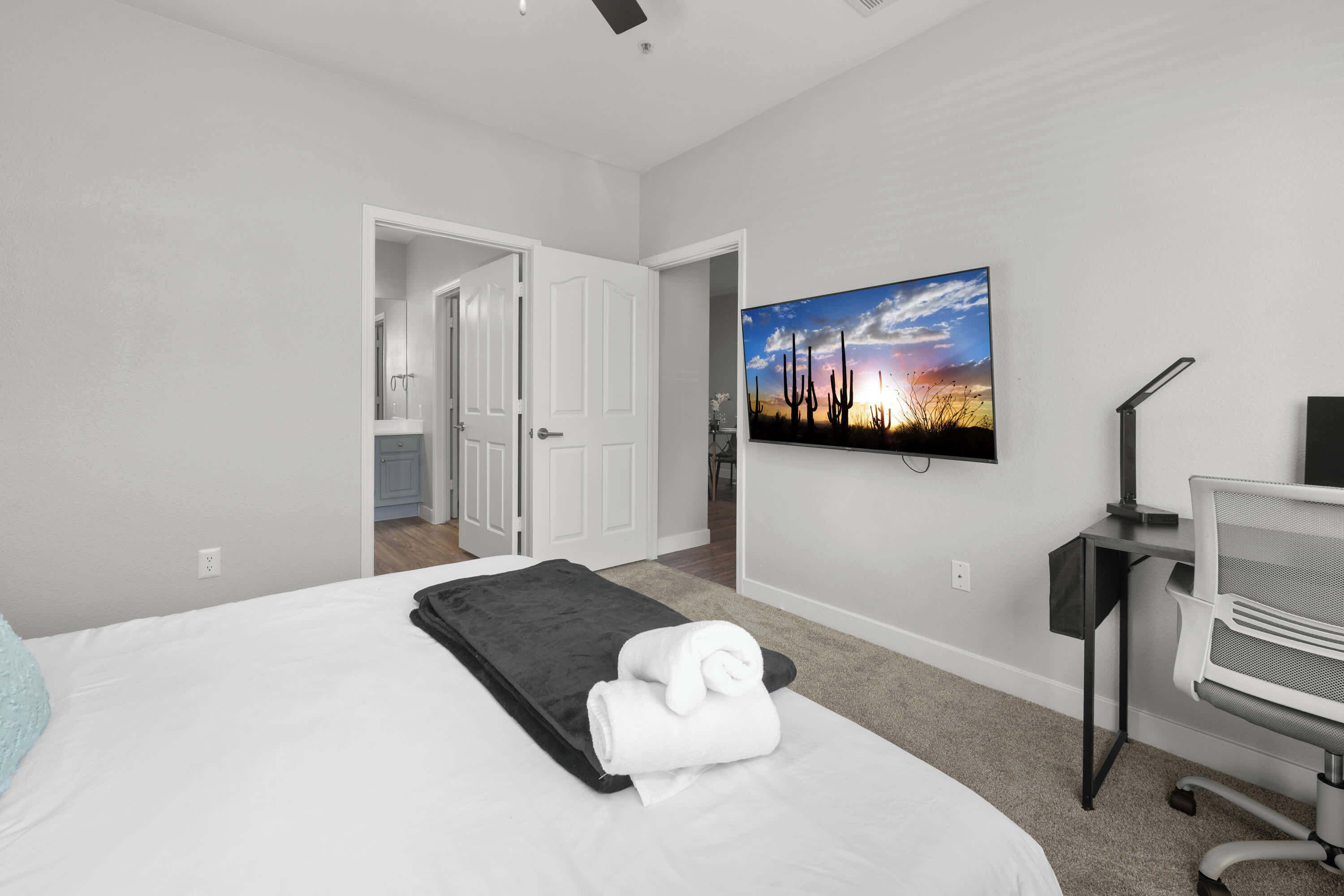 2 bedrooms, iron/ironing board, travel crib, WiFi