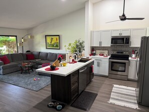 Microwave, oven, stovetop, dishwasher - 2-bedroom condo on Woodhaven Country Club 2nd Fairway in Palm Desert (Palm Desert)