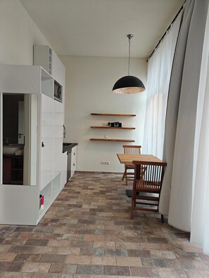 Luxury Studio Suite, Garden View | Private kitchen - Appartement mit großer Sonnenterrasse (Grossharthau)