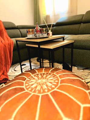 Living area - Luxury apartment just 5 minutes from the city center, near Marrakech Airport. (Marrakesh)