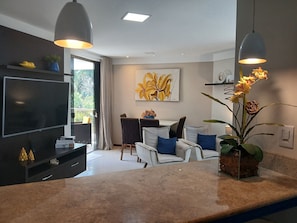 Living area - Apt w/ Balcony Steps From the Sea, Ilheus Erw0301 (Ilhéus)