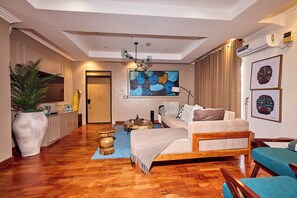 Luksus-lejlighed - udsigt til have | Opholdsområde