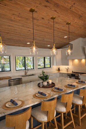 Fridge, microwave, oven, stovetop - NEW! Gorgeous Waterfront Pool Home, Outdoor BBQ Kitchen, 2 Large Patios & Dock (Marco Island)