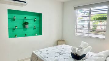 2 bedrooms, iron/ironing board, WiFi, bed sheets