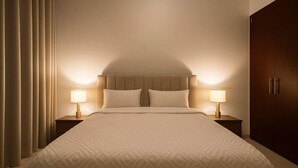 1 bedroom, iron/ironing board, WiFi, bed sheets - Convenient Location in JVC Bright 1BR with Balcony (Dubai)