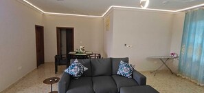 Living area - 2-bedroom suite in delightful Elmina with AC, high speed internet. free parking. (Elmina)