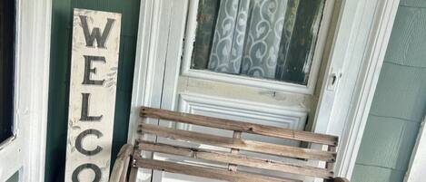 Little farmhouse area on the front porch