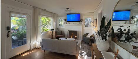 Télévision, cheminée