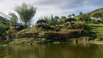 Vue sur la campagne depuis lâhĂ©bergement