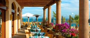 Outdoor dining - Ocean View Suite, Gated Community, Marbel Bathrooms, Kitchenette, All Icl Option (Cabo San Lucas)