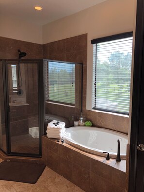 Shower, jetted bath, hair dryer, bidet - Texas-Tuscan three-acre estate with custom pool 15 mins from Downtown Houston (Brookside Village)