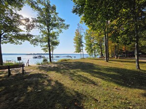 private community swim and park area