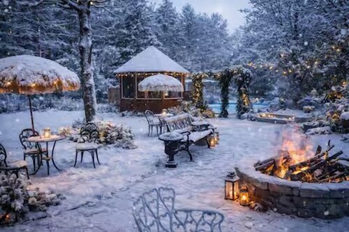 Peaceful Forest Retreat with Fire Pit and BBQ Near Mansfield Ski Club