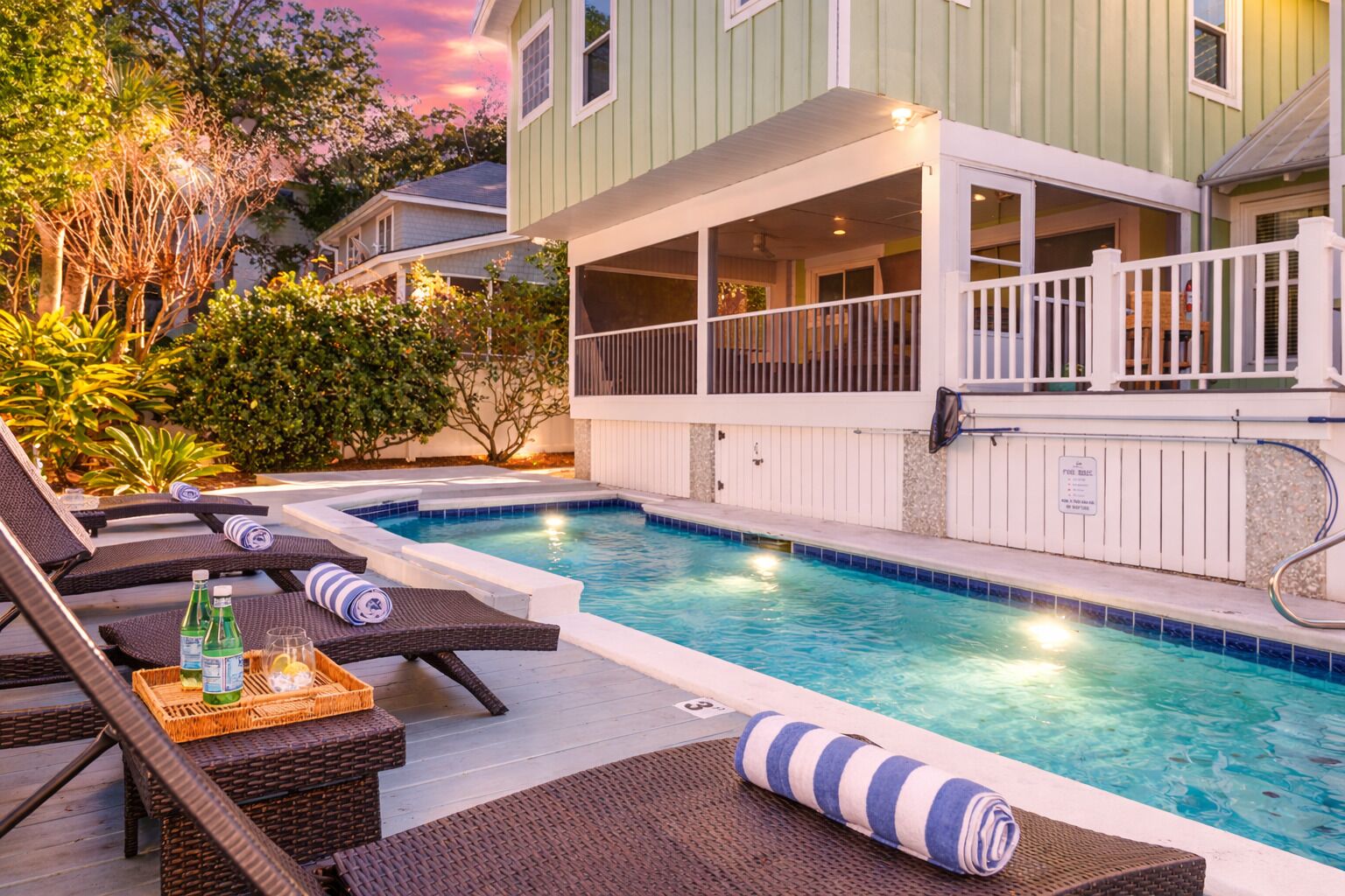 Een verwarmd zwembad