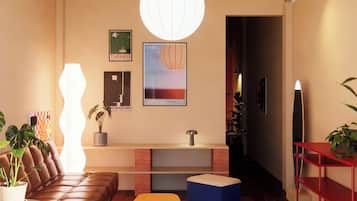 Casa adosada, 2 habitaciones, Servicio de limpieza, vistas a la ciudad | Zona de estar