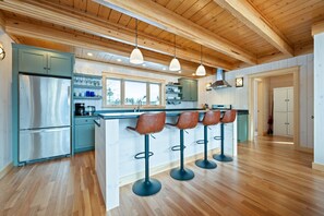 Fridge, microwave, oven, stovetop - The Birches on Marbles Way | Snowmobile Access | Waterfront Access on Rangeley Lake (Rangeley)