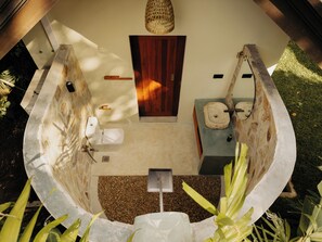 Deluxe Bungalow, Garden View | Bathroom | Shower, hair dryer, bidet, towels - The Benison (Ahangama)
