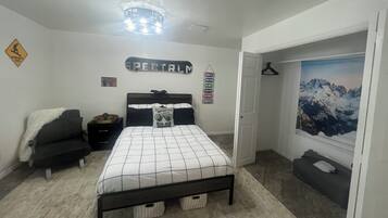 1 bedroom, iron/ironing board, travel crib, free WiFi