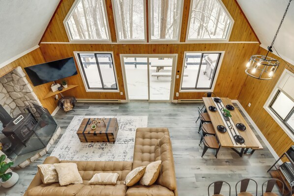 Interior - Scenic Views! Clifton Twp Chalet w/ Fire Pit, Deck (Clifton Township)