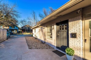 Exterior detail - Walk to Campus: Creekside Austin Duplex! (Austin)