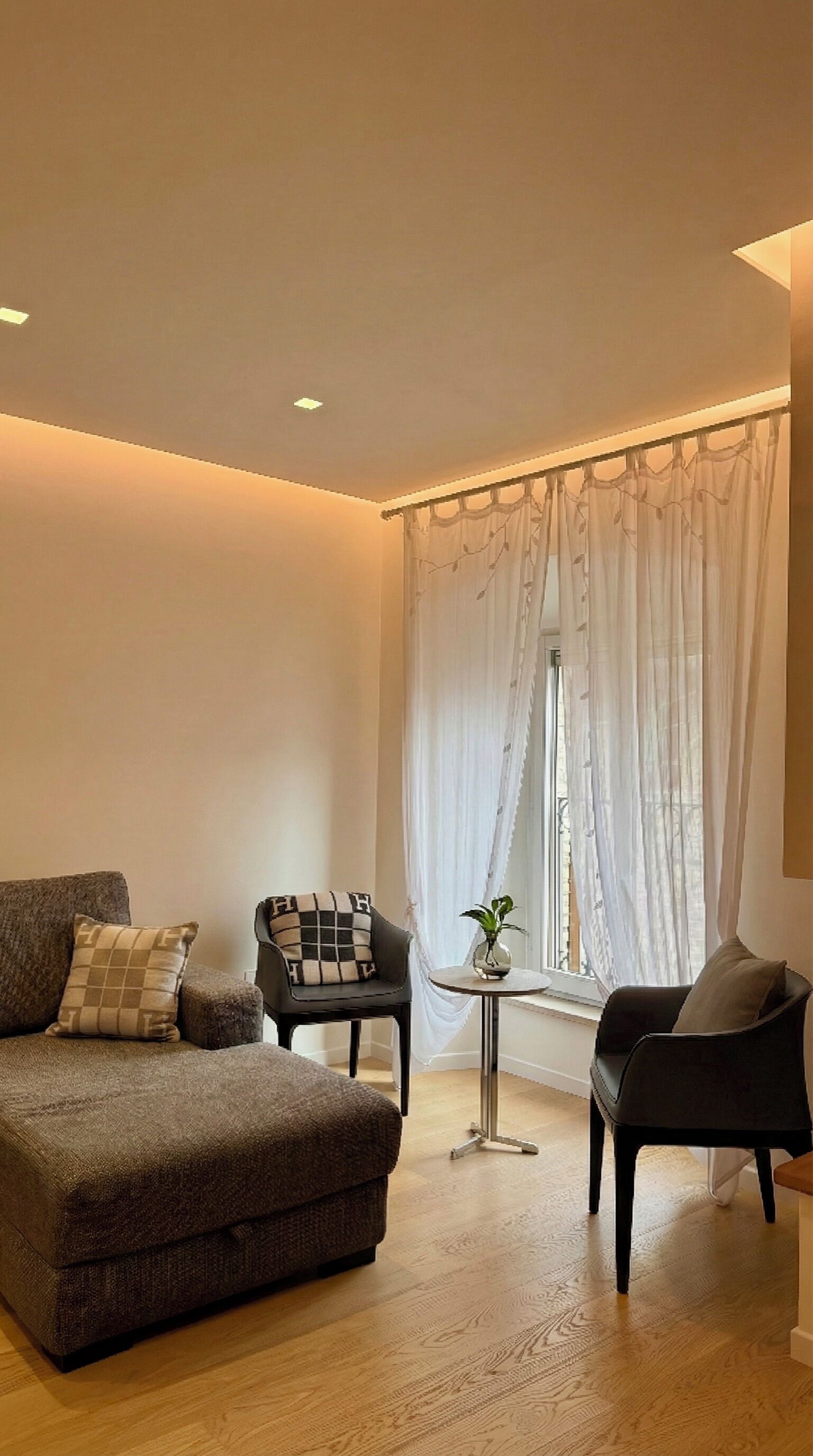 Luxury Apartment, City View | Living room | 65-inch Smart TV with digital channels