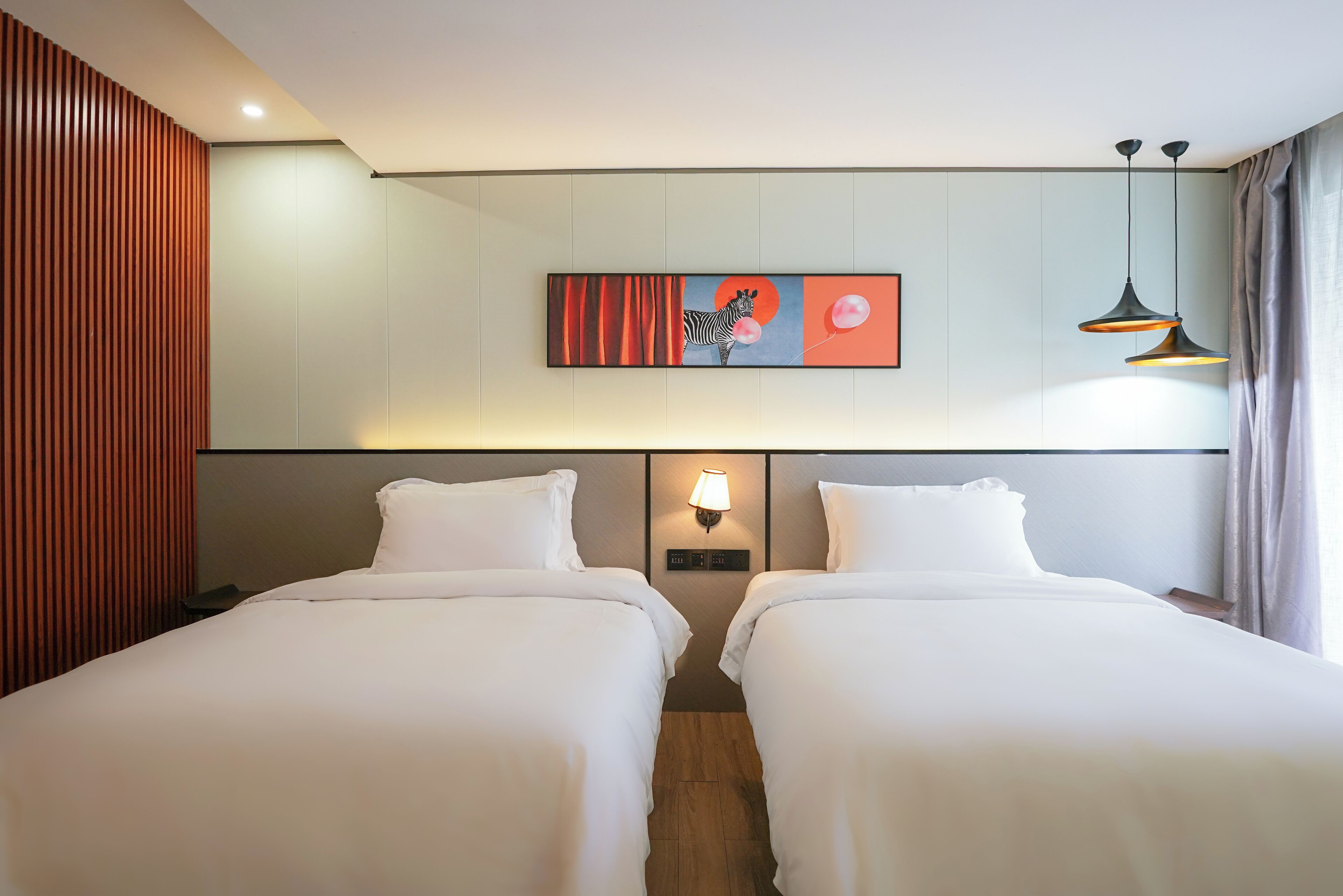 Desk, blackout drapes, iron/ironing board, free WiFi