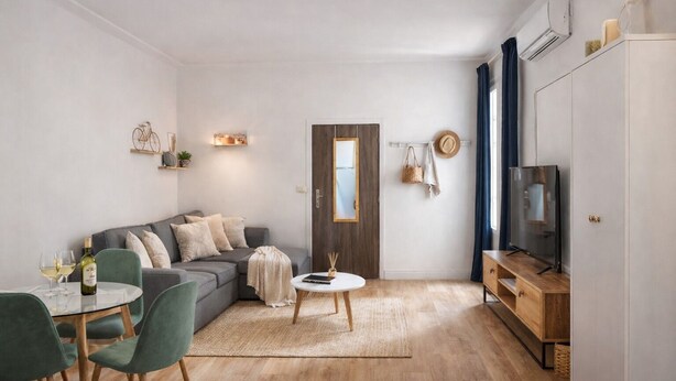 Living area - Studio Carré d'Or with balcony (Nice)