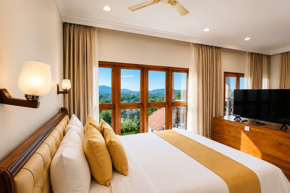 Studio Premium | Bộ đồ giường cao cấp, minibar, bàn 
